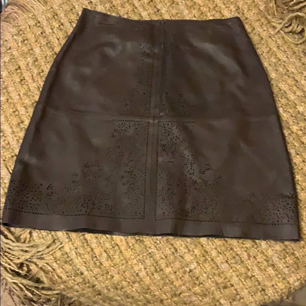 Etcetera Leather Skirt